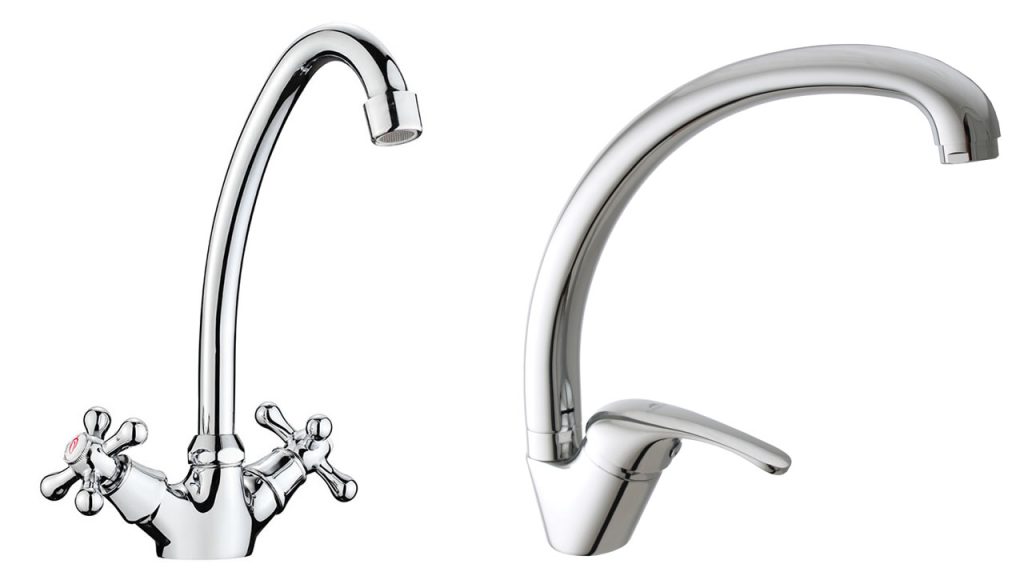 Faucet with separate taps and single-lever