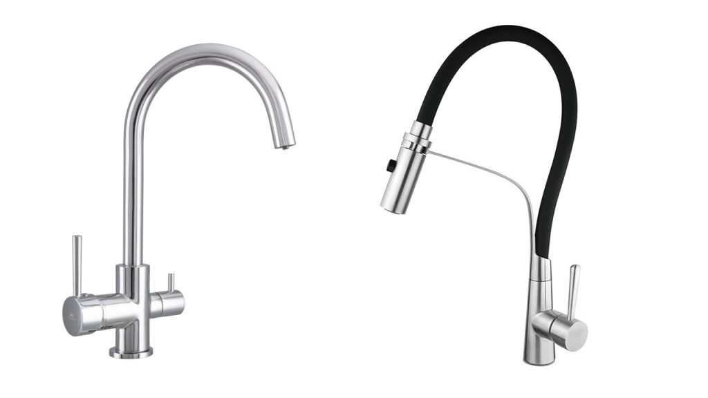 Faucets with double or flexible spout